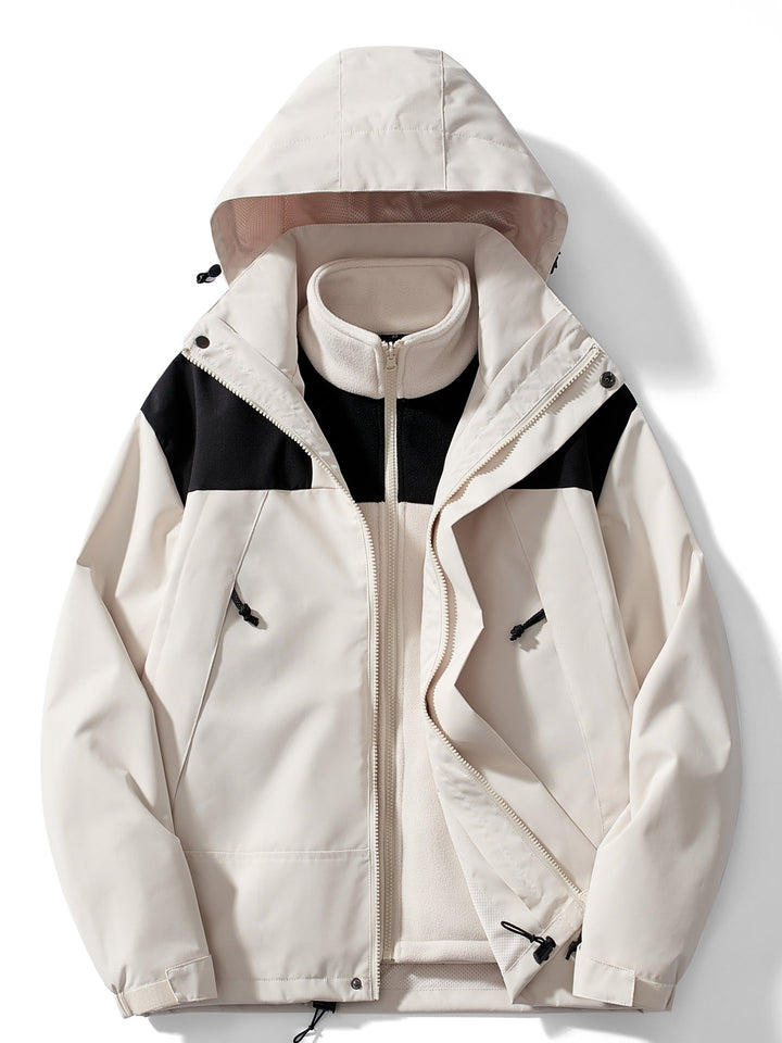 Women's winter jacket fleece 3-in-1 with hood