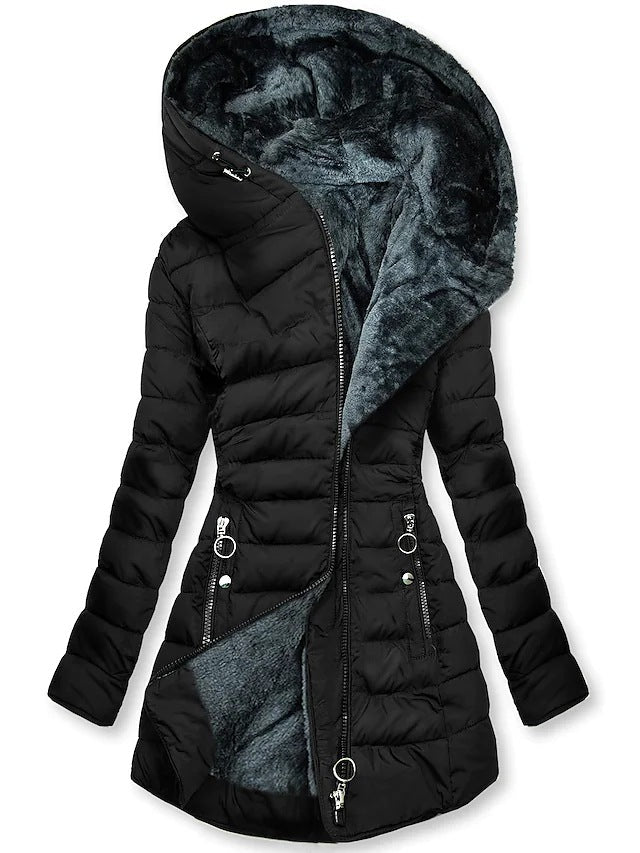 Women's winter jacket long cut comfortable