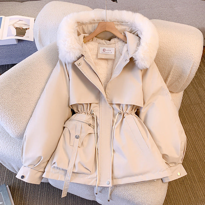 Women's winter jacket with fur collar elegant