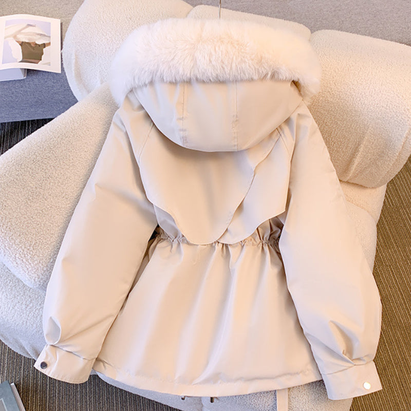 Women's winter jacket with fur collar elegant