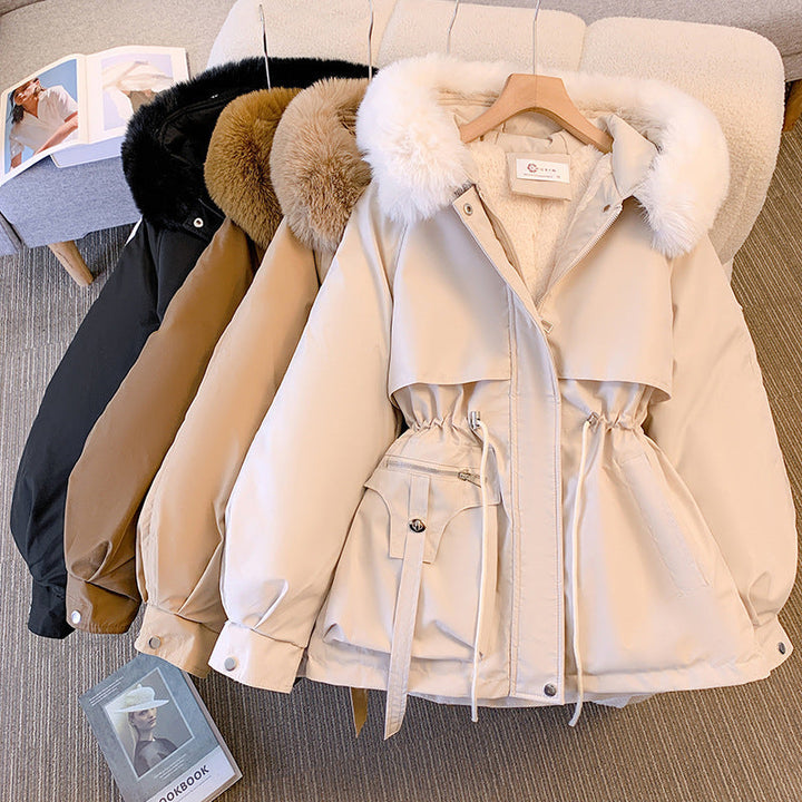 Women's winter jacket with fur collar elegant