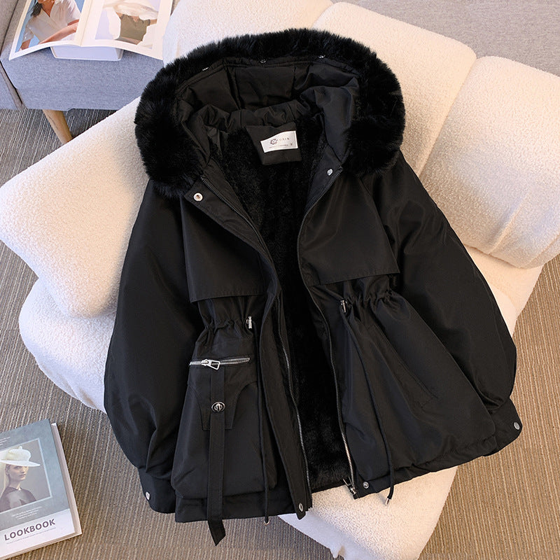 Women's winter jacket with fur collar elegant