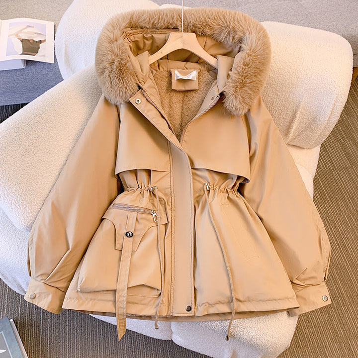 Women's winter jacket with fur collar elegant