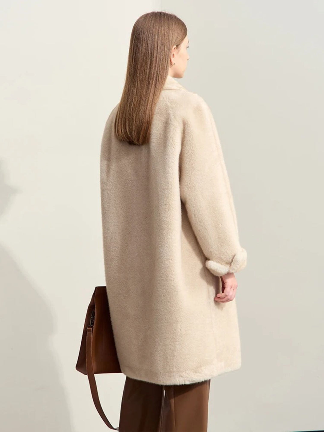 Abrigo de lana para mujer con doble abertura Estilo elegante para moda de invierno