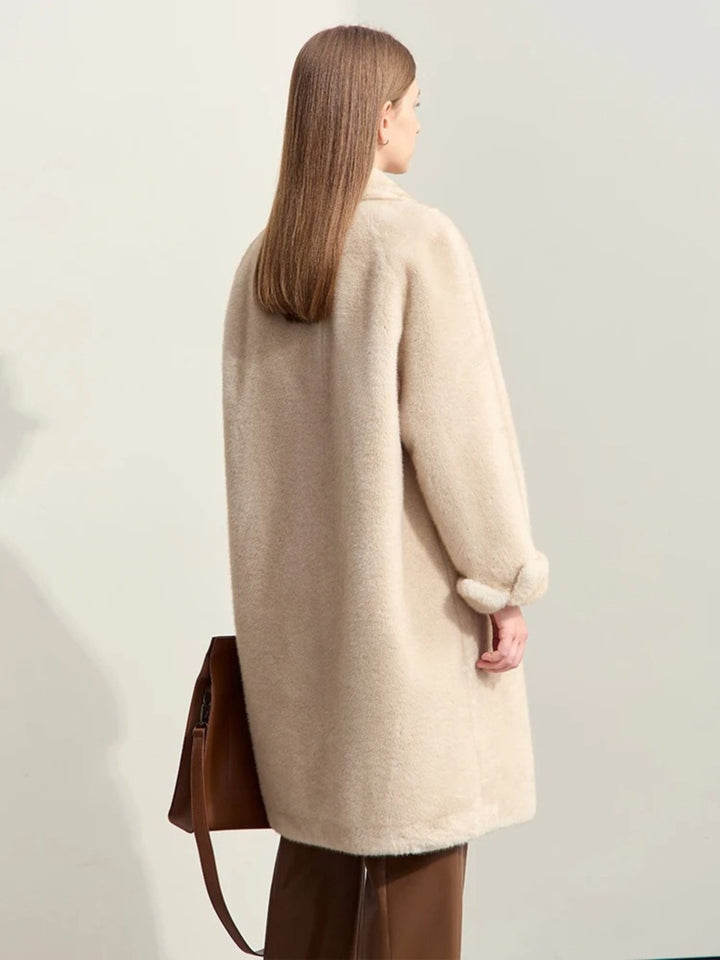Abrigo de lana para mujer con doble abertura Estilo elegante para moda de invierno