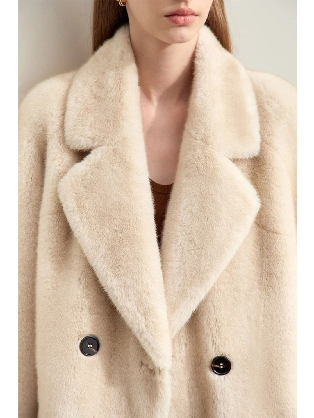 Abrigo de lana para mujer con doble abertura Estilo elegante para moda de invierno