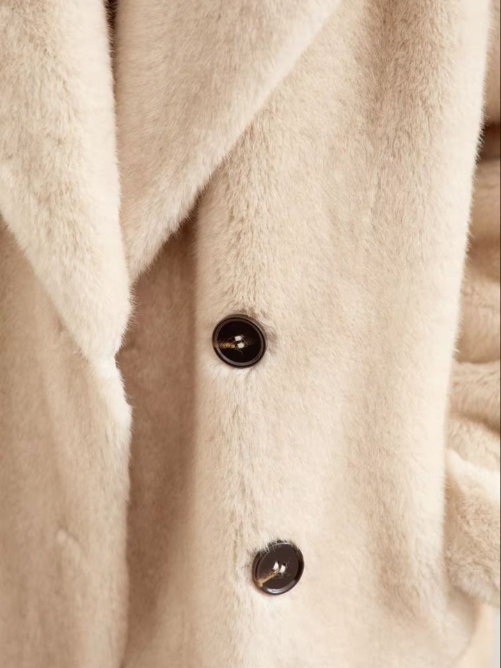 Abrigo de lana para mujer con doble abertura Estilo elegante para moda de invierno