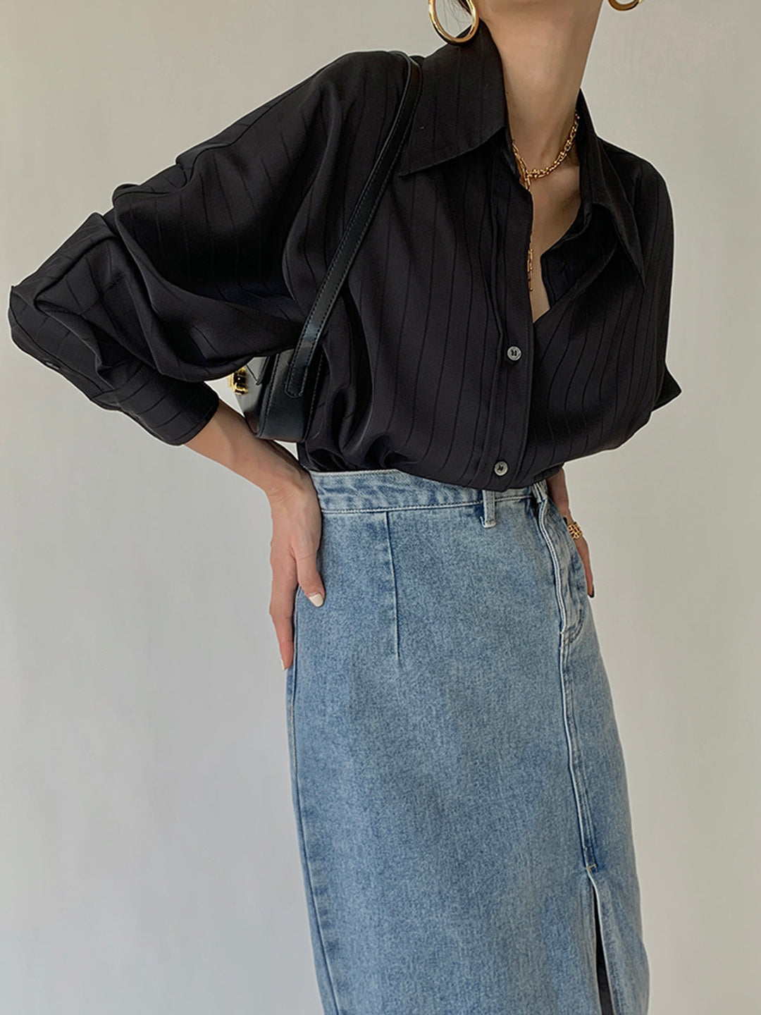 Women's blouse cotton blend oversized casual
