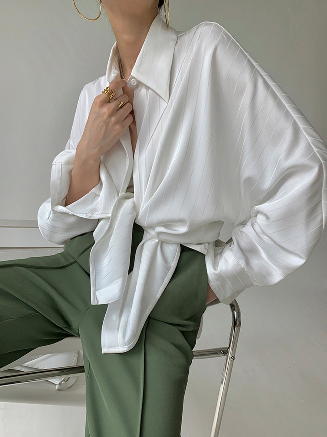 Women's blouse cotton blend oversized casual