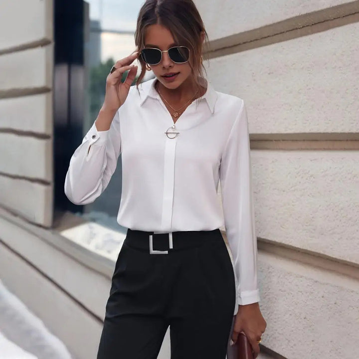 Women's blouse chiffon elegant long sleeve stylish