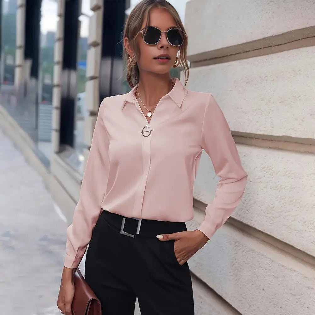 Women's blouse chiffon elegant long sleeve stylish