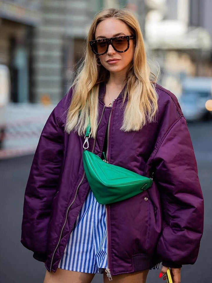 Veste pour femmes Bomber surdimensionnée Matériau respirant Style tendance