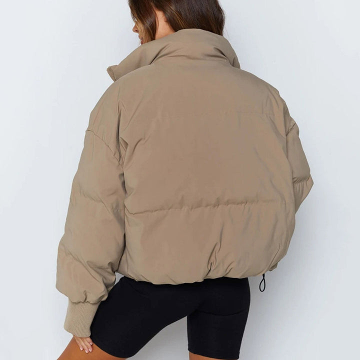 Women's Jacket Cropped Puffer Jacket Polyester Stand-up Collar