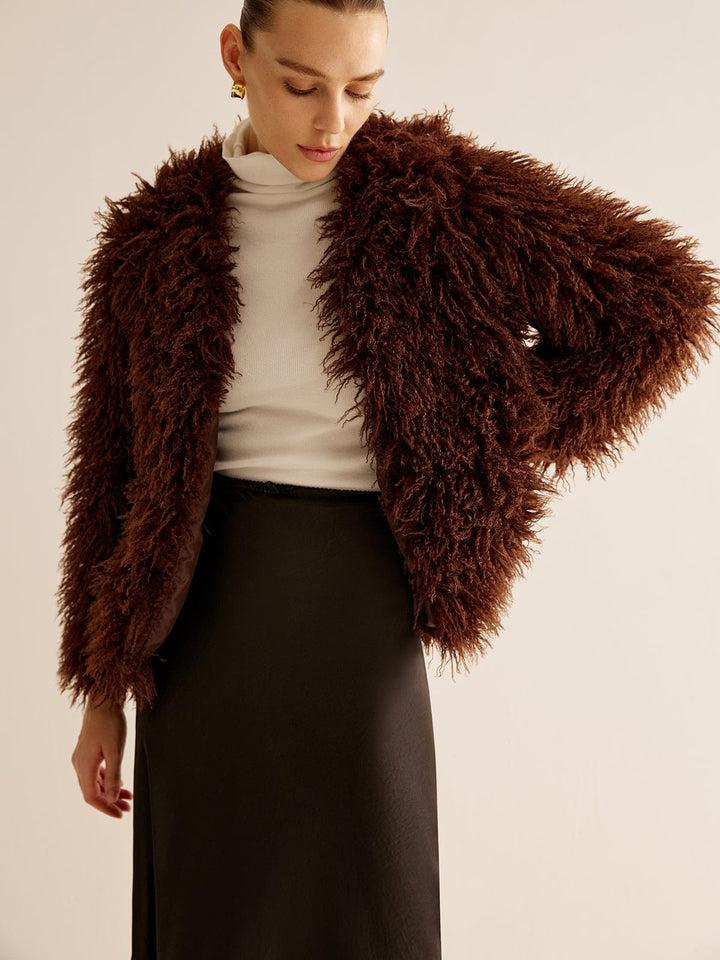 Women's Jacket Faux Fur Boho Chic – Cozy and Modern