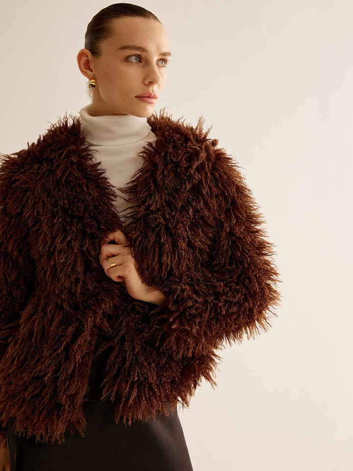 Women's Jacket Faux Fur Boho Chic – Cozy and Modern