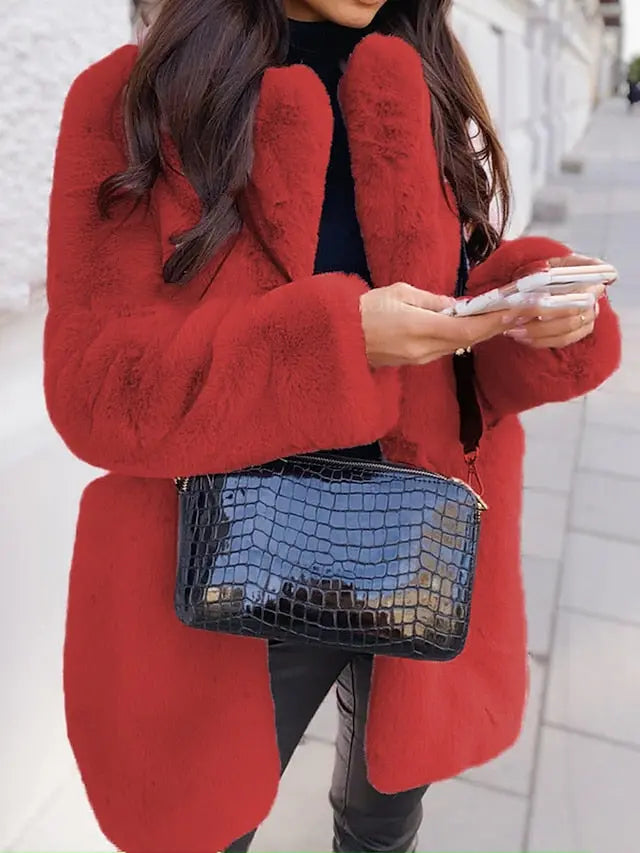 Women's jacket vegan fur trendy stylish