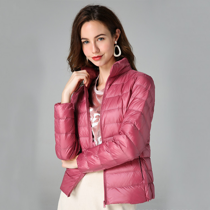 Women's lightweight jacket foldable design with practical pockets