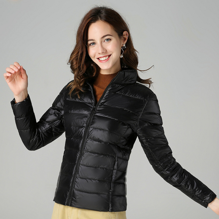 Women's lightweight jacket foldable design with practical pockets