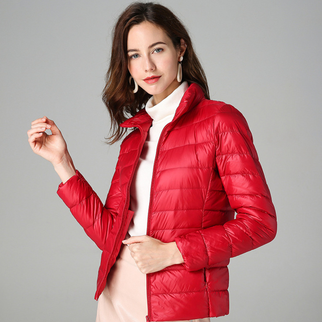 Women's lightweight jacket foldable design with practical pockets