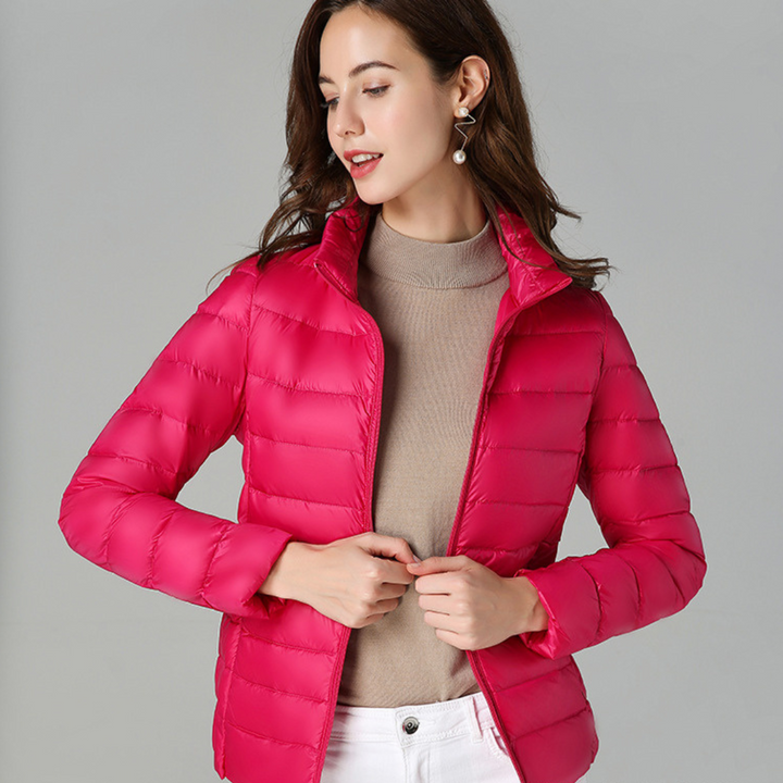 Women's lightweight jacket foldable design with practical pockets