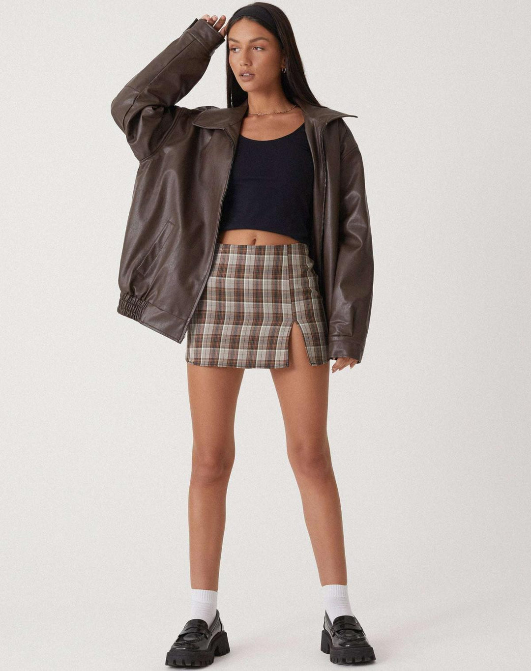 Women's jacket oversized faux leather fashionable