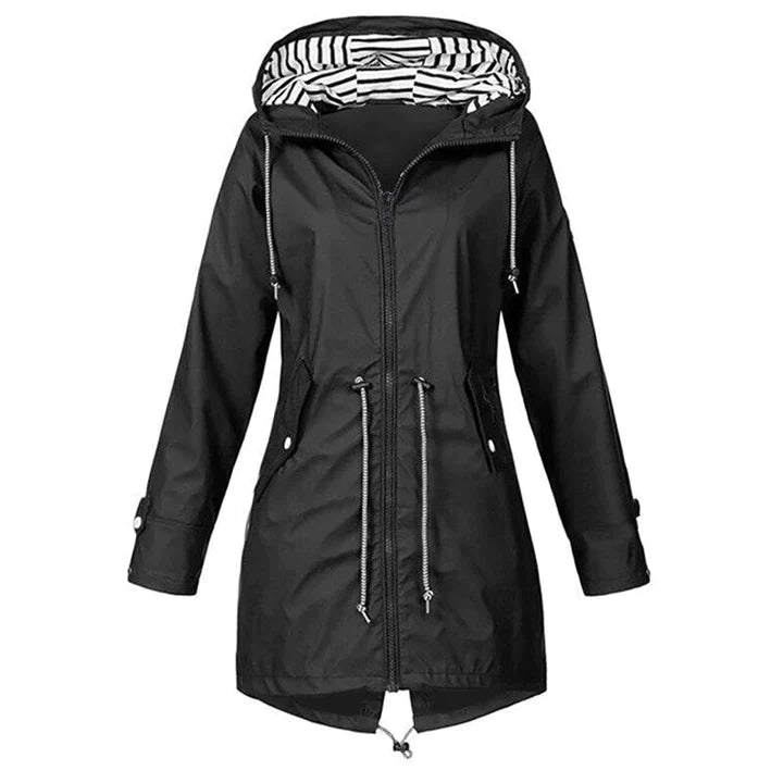 Women's jacket rain jacket windproof with hood sporty tailored