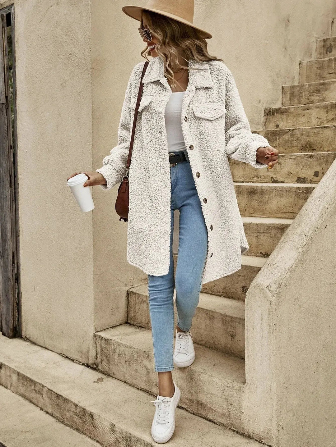 Veste pour femme Teddy oversize style pour confort et chaleur