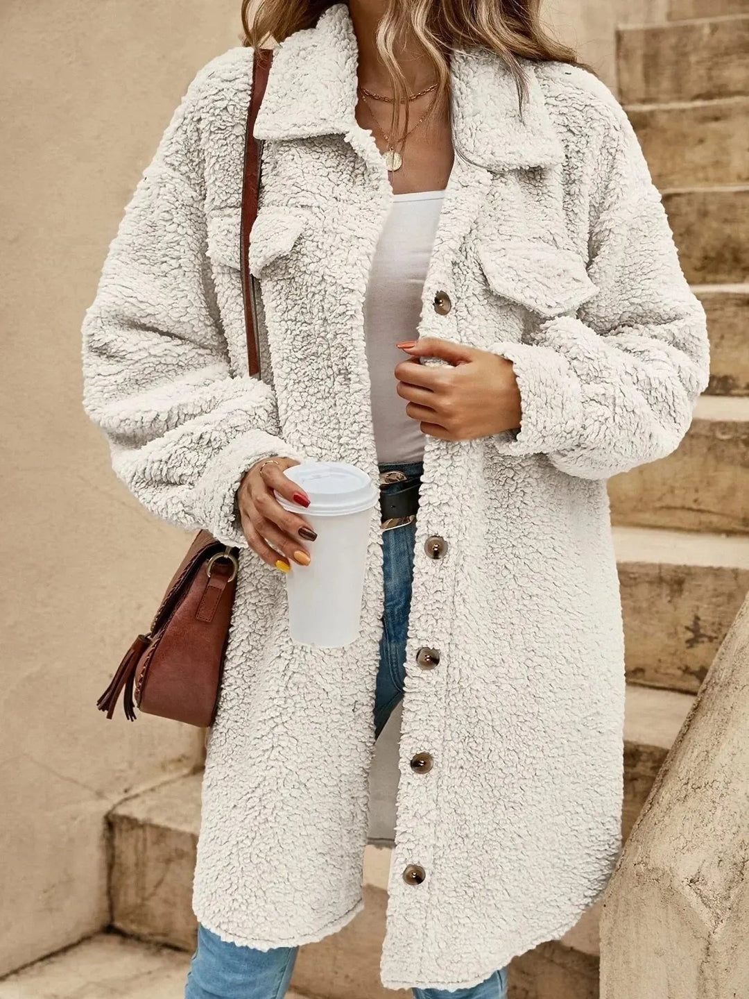 Veste pour femme Teddy oversize style pour confort et chaleur