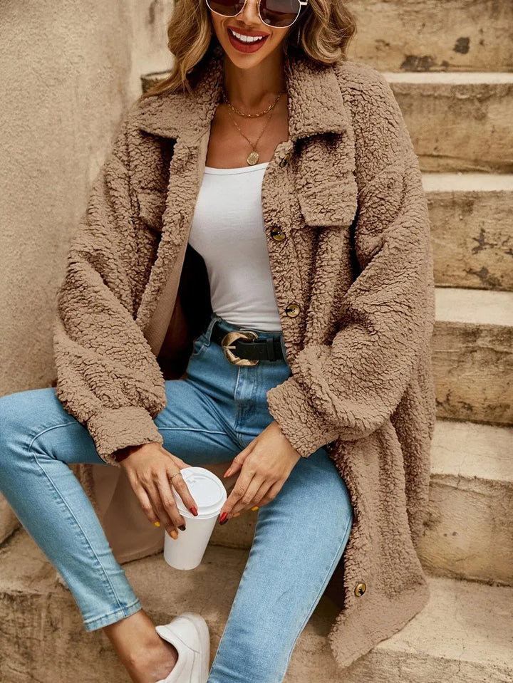 Veste pour femme Teddy oversize style pour confort et chaleur