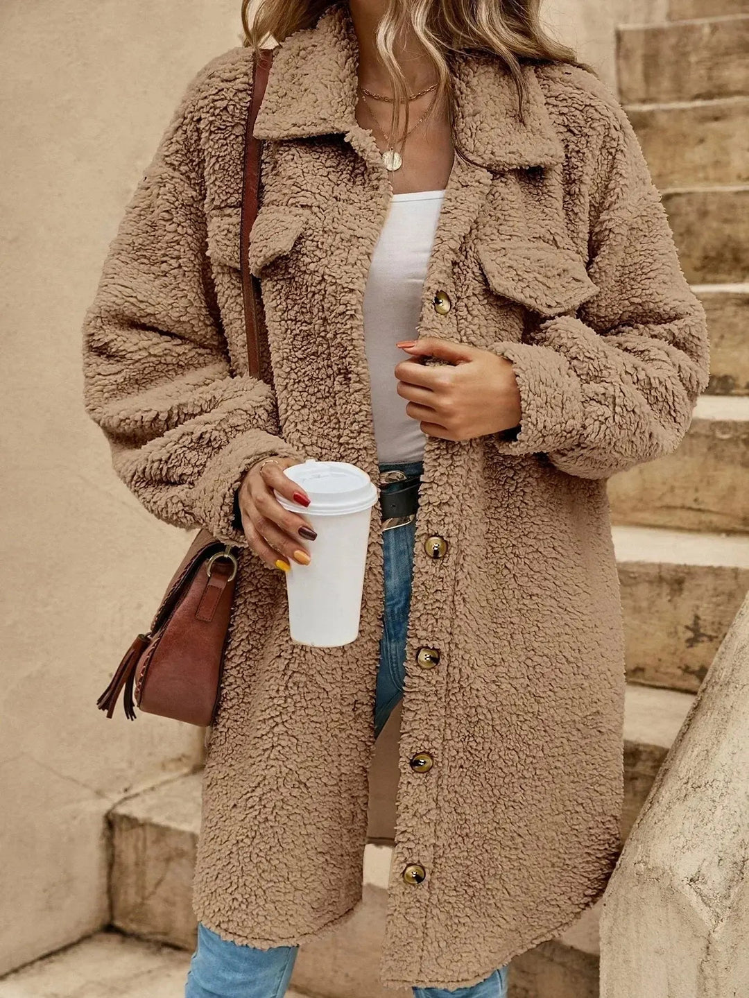 Veste pour femme Teddy oversize style pour confort et chaleur
