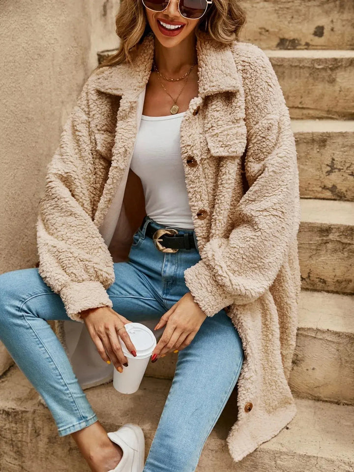 Veste pour femme Teddy oversize style pour confort et chaleur