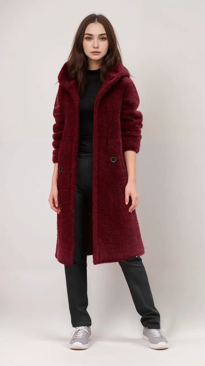 Veste pour femmes Veste en peluche en matériau doux au style tendance