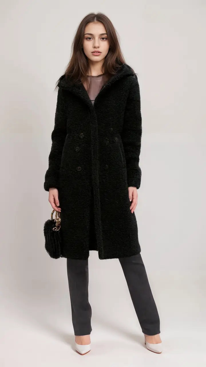 Veste pour femmes Veste en peluche en matériau doux au style tendance