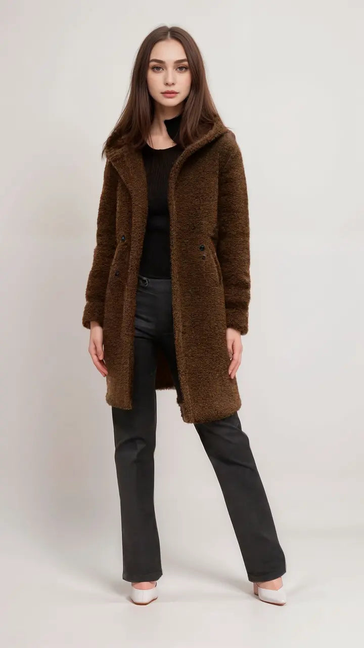 Veste pour femmes Veste en peluche en matériau doux au style tendance