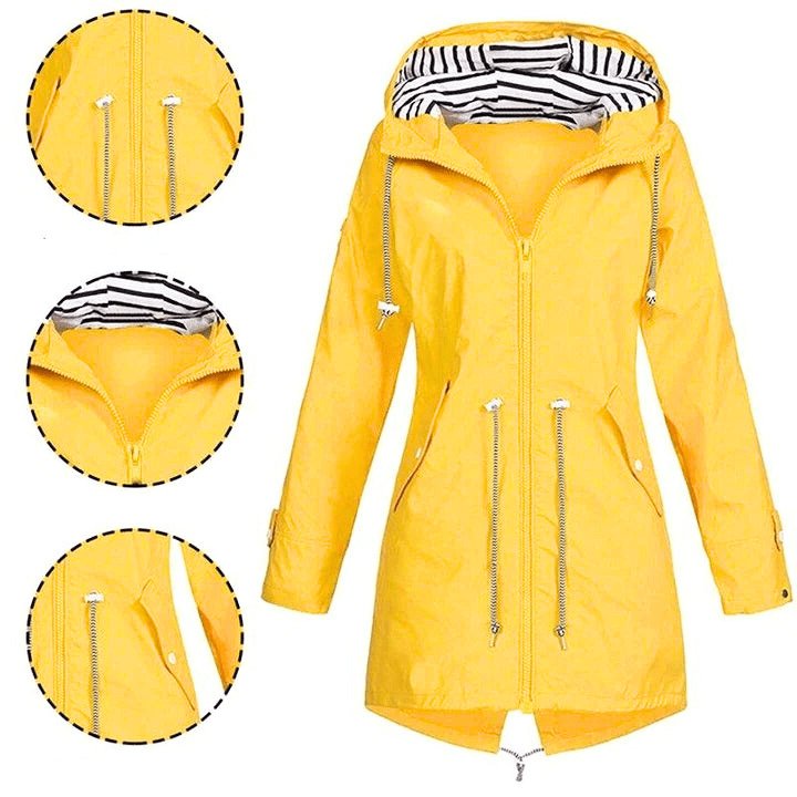 Chaqueta de mujer repelente al agua cortavientos ajuste elegante