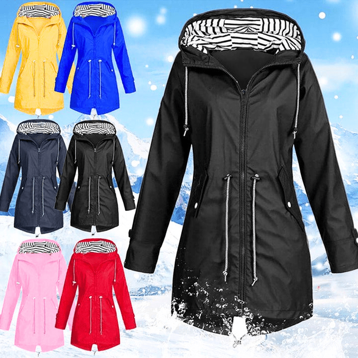 Chaqueta de mujer repelente al agua cortavientos ajuste elegante