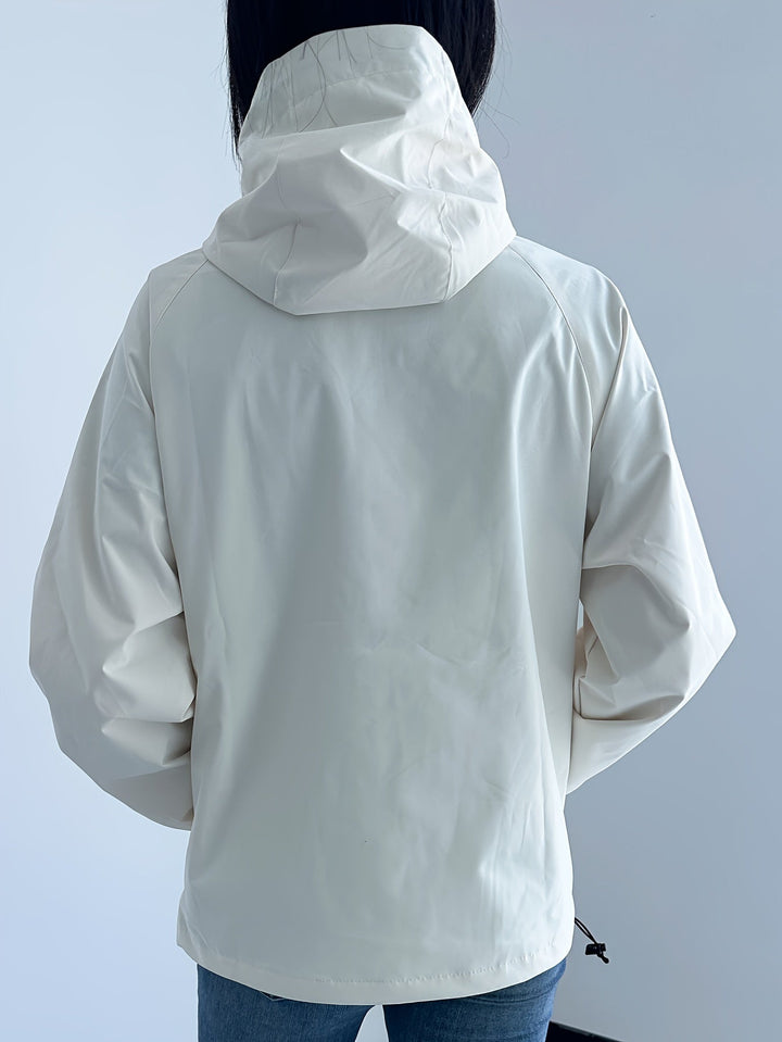 Women's windproof jacket with hood long sleeve for outdoor activities