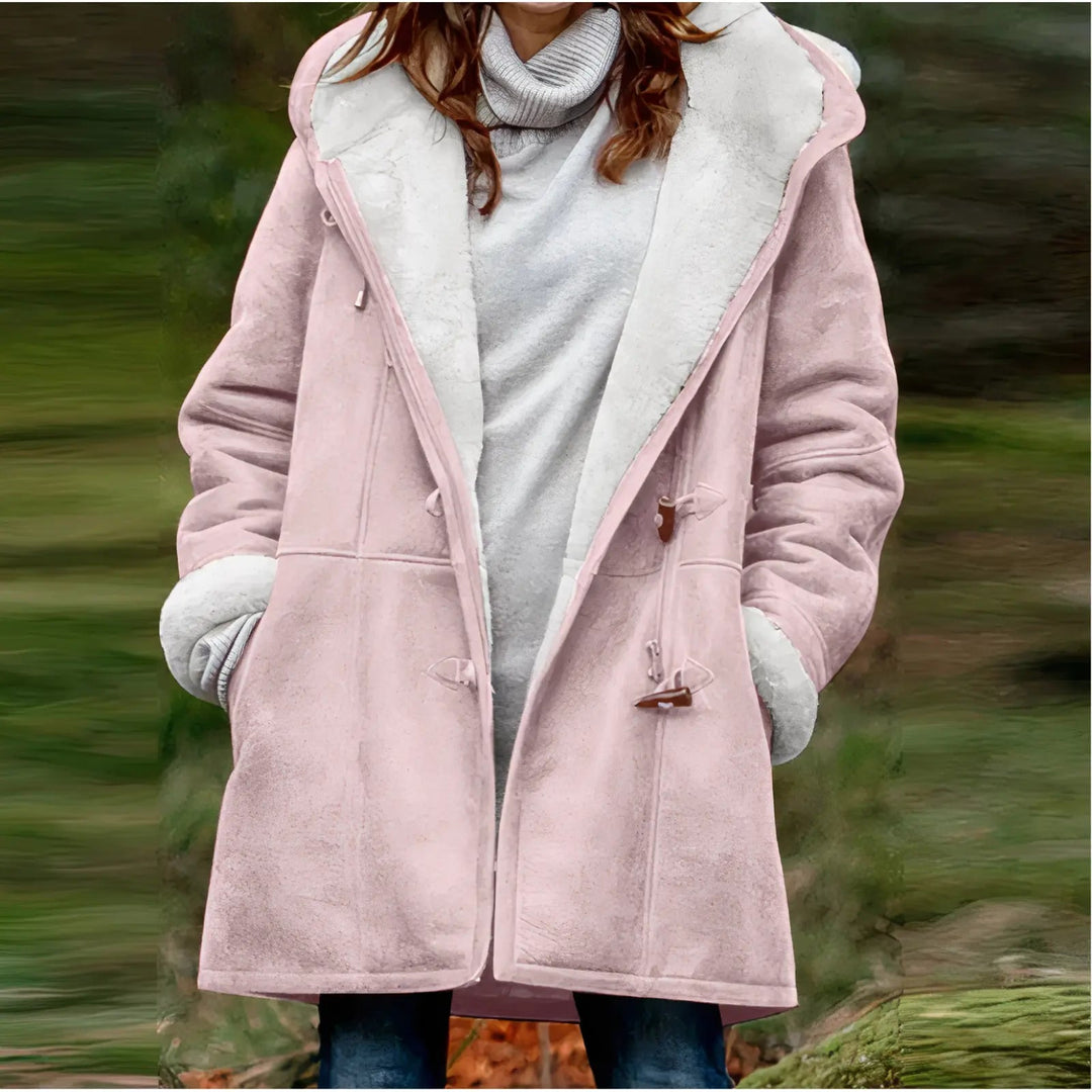 Women's jacket with vegan fur lining and tailored fit