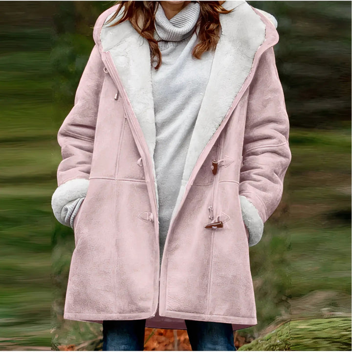 Women's jacket with vegan fur lining and tailored fit