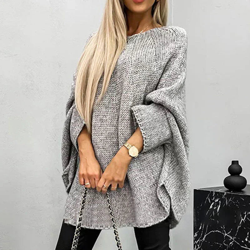 Sweter damski bawełniany gruby splot z dekoltem w łódkę