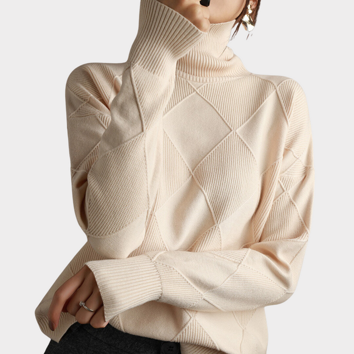 Women's Sweater Turtleneck Cotton Elegant Style