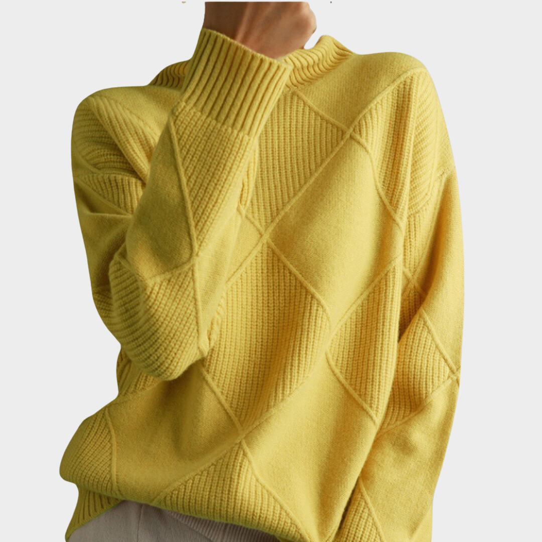 Women's Sweater Turtleneck Cotton Elegant Style