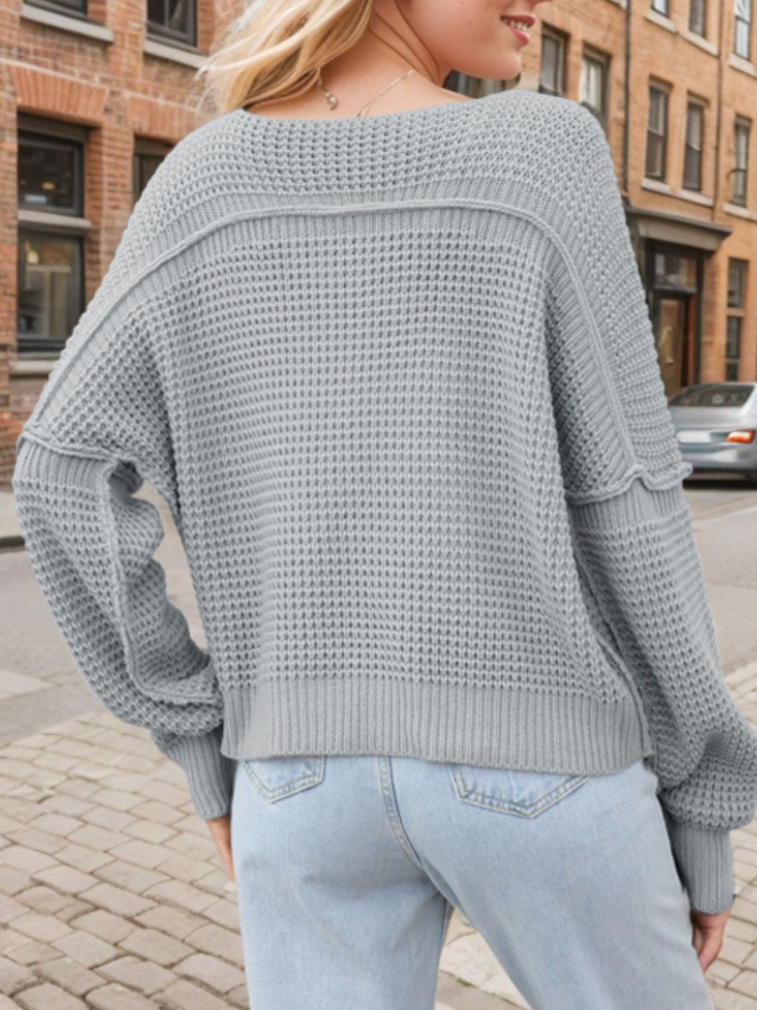Women's Sweater V-Neck Knit Warm and Elegant