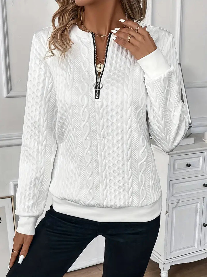 Women's zip-up sweater made of soft material classic cut