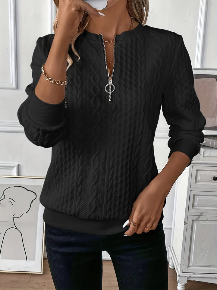 Women's zip-up sweater made of soft material classic cut