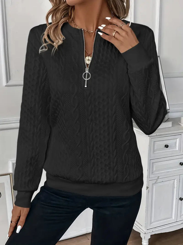 Women's zip-up sweater made of soft material classic cut