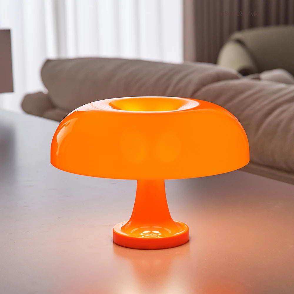 Dimm­bare LED Tischlampe im Bauhaus-Stil – Skandinavische Tischleuchte in Pilzform für Nachtisch und Büro, Warm- und Kaltweiß 3