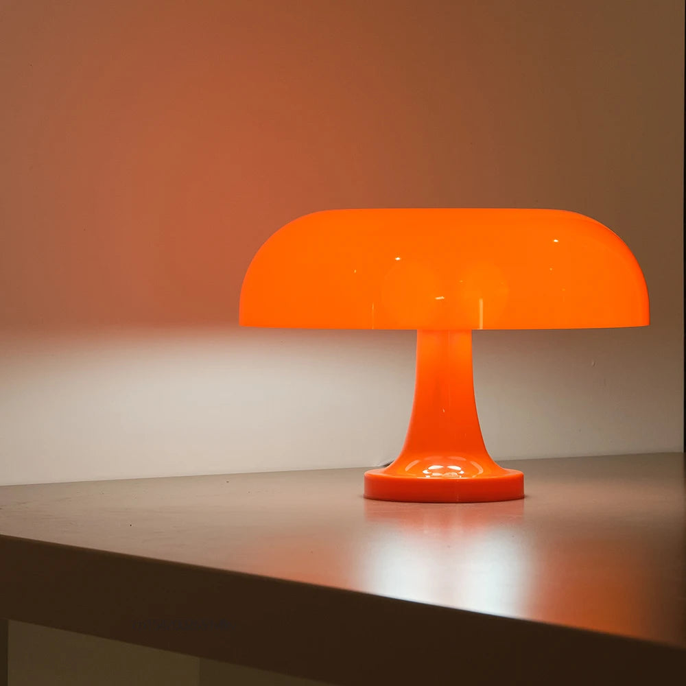 Dimm­bare LED Tischlampe im Bauhaus-Stil – Skandinavische Tischleuchte in Pilzform für Nachtisch und Büro, Warm- und Kaltweiß 6