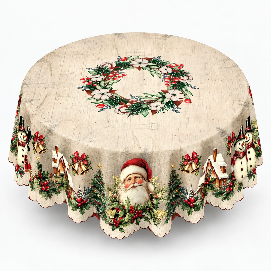 Noelora | Weihnachts-Tischdecke mit geprägtem Druck