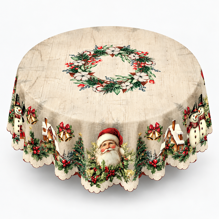 Noelora | Weihnachts-Tischdecke mit geprägtem Druck